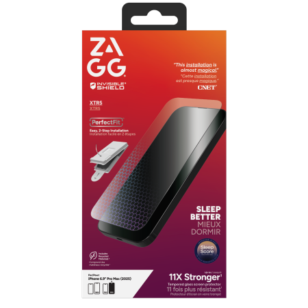 ZAGG Invisibleshield Glass XTR5 Graphene -näytönsuoja iPhone 17 Pro Max sinisen valon suodattimella