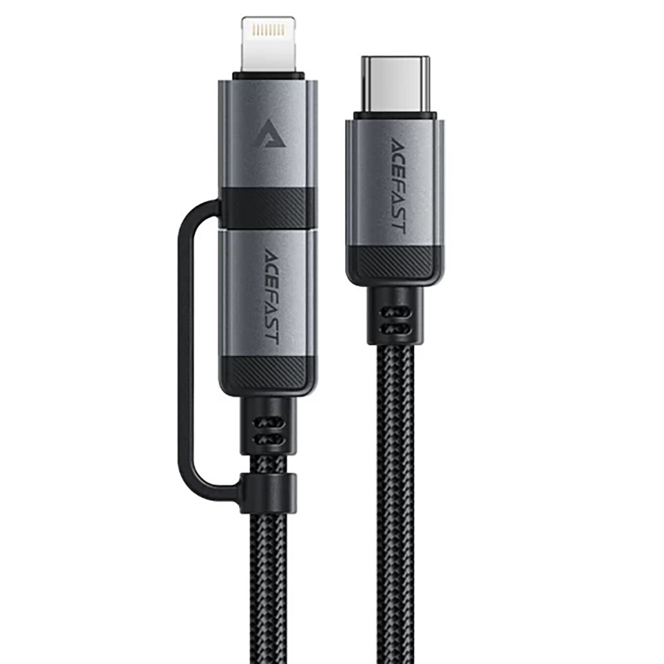 Acefast C20-01 USB-C - USB-C/ Lightning kaapeli 60W/30W 480Mb/s 3A 1.2m - musta