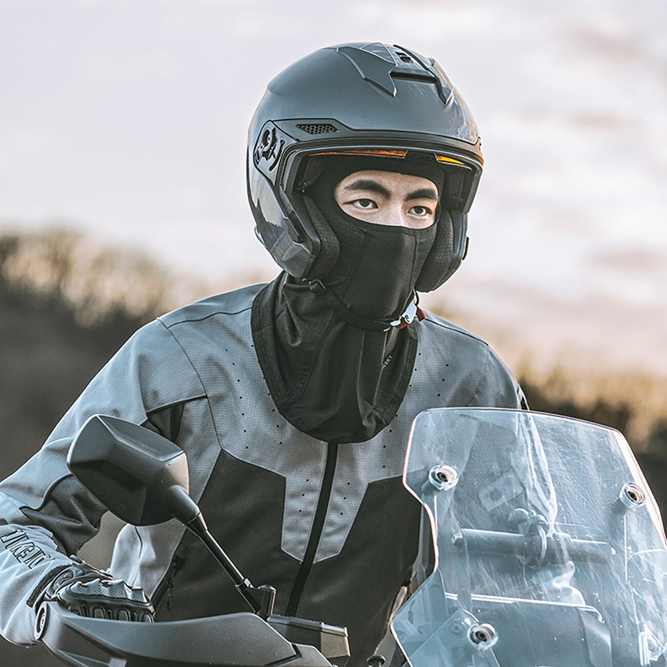 Wozinsky WKM-03B kasvonaamari moottoripyörä polkupyörä talvi balaclava - musta