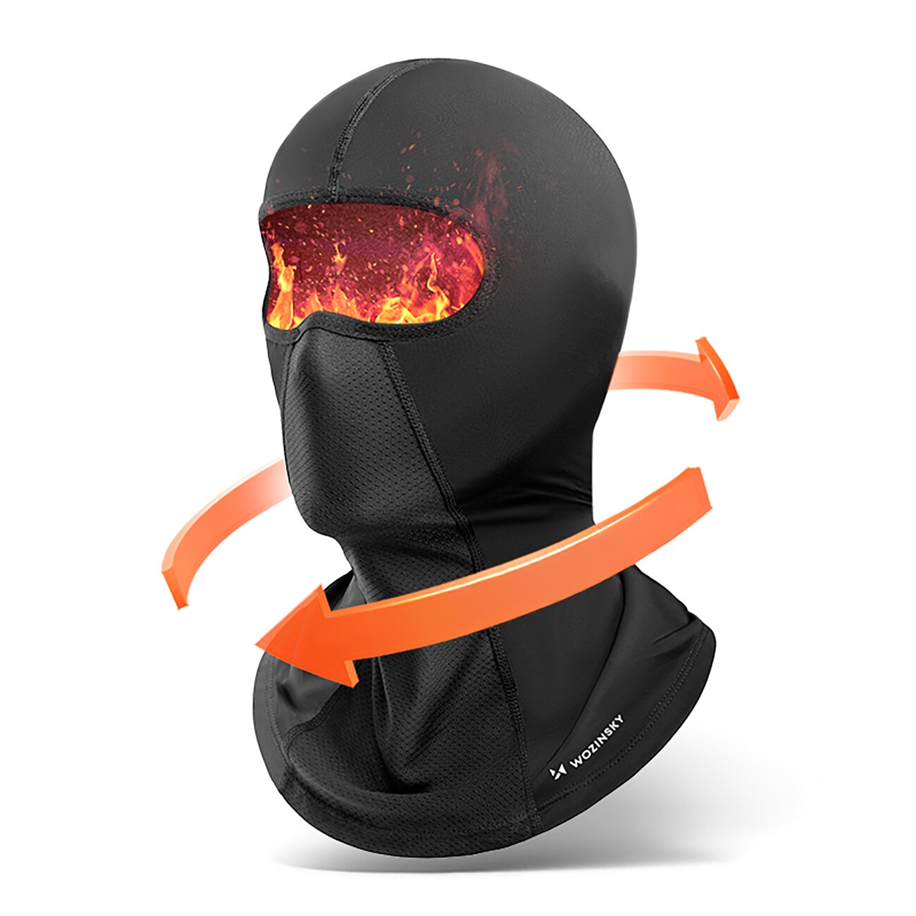 Wozinsky WKM-03B kasvonaamari moottoripyörä polkupyörä talvi balaclava - musta