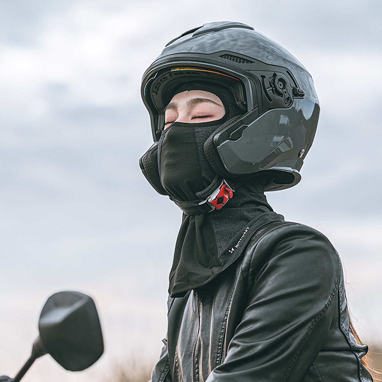 Wozinsky WKM-03B kasvonaamari moottoripyörä polkupyörä talvi balaclava - musta