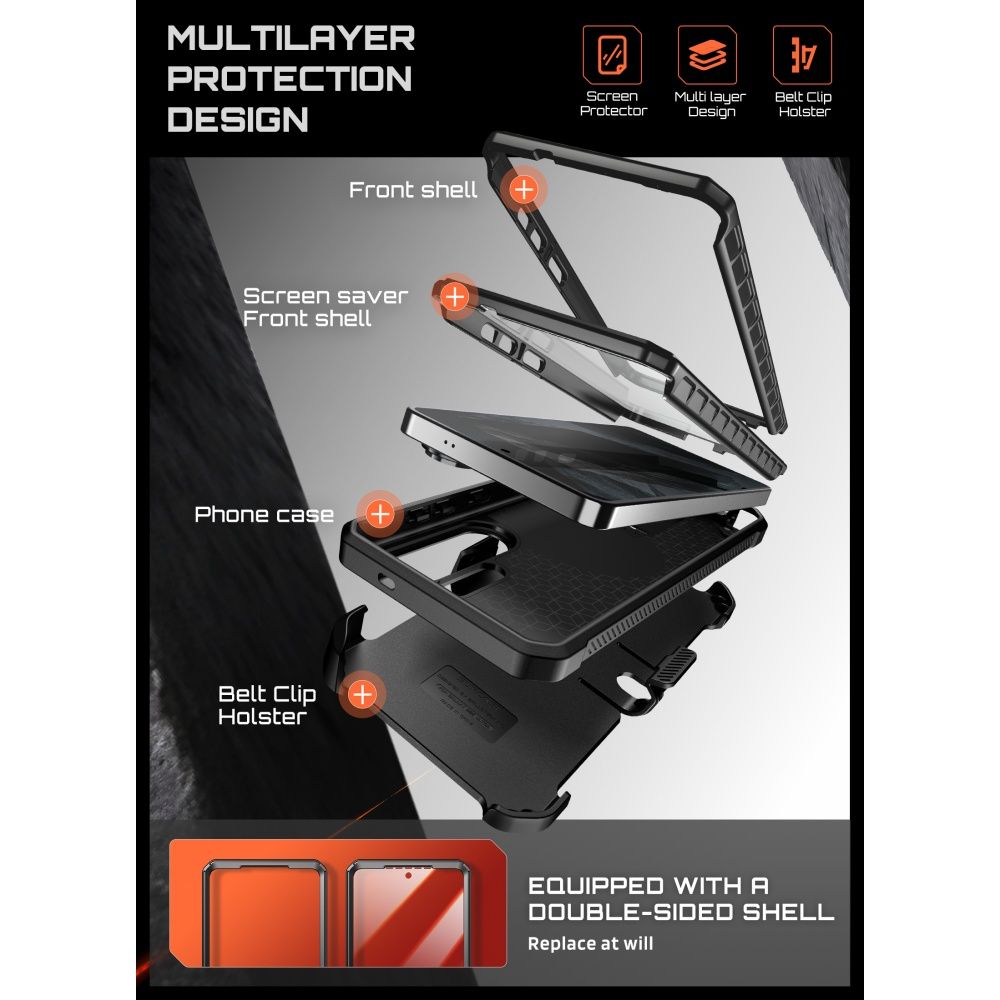 Supcase Unicorn Beetle Pro Mag Mag MagSafe 2-sarjainen kotelo Samsung Galaxy S26 Ultra - musta