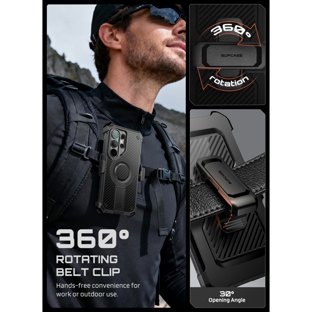 Supcase Unicorn Beetle Pro Mag Mag MagSafe 2-sarjainen kotelo Samsung Galaxy S26 Ultra - musta