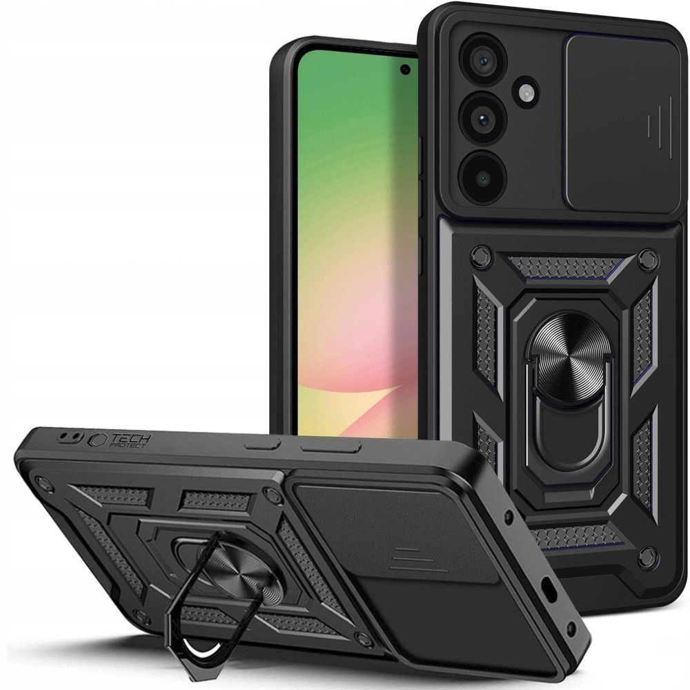 Tech-Protect CamShield Pro kotelo Samsung Galaxy A57 5G:lle - musta