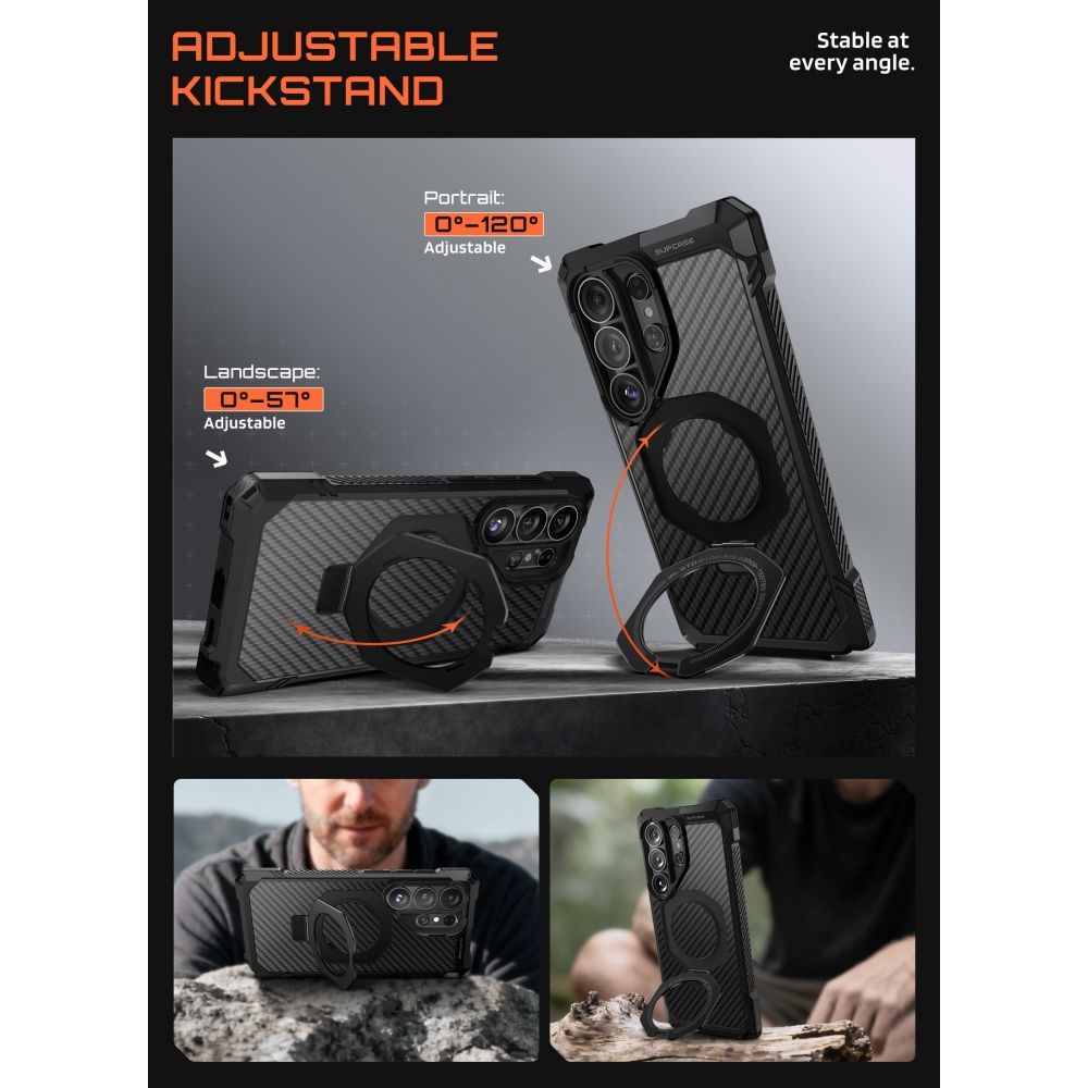 Supcase UB Grip Mag MagSafe kotelo Samsung Galaxy S26 Ultra - musta