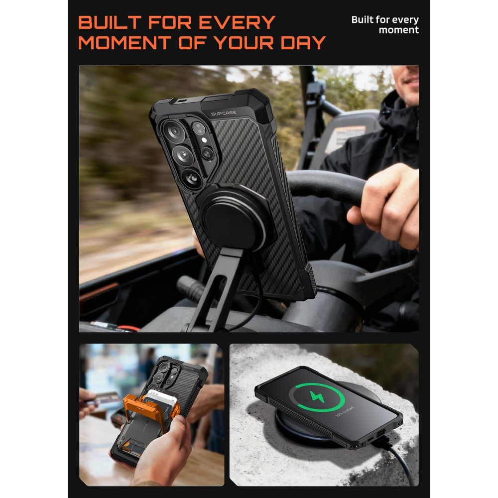 Supcase UB Grip Mag MagSafe kotelo Samsung Galaxy S26 Ultra - musta