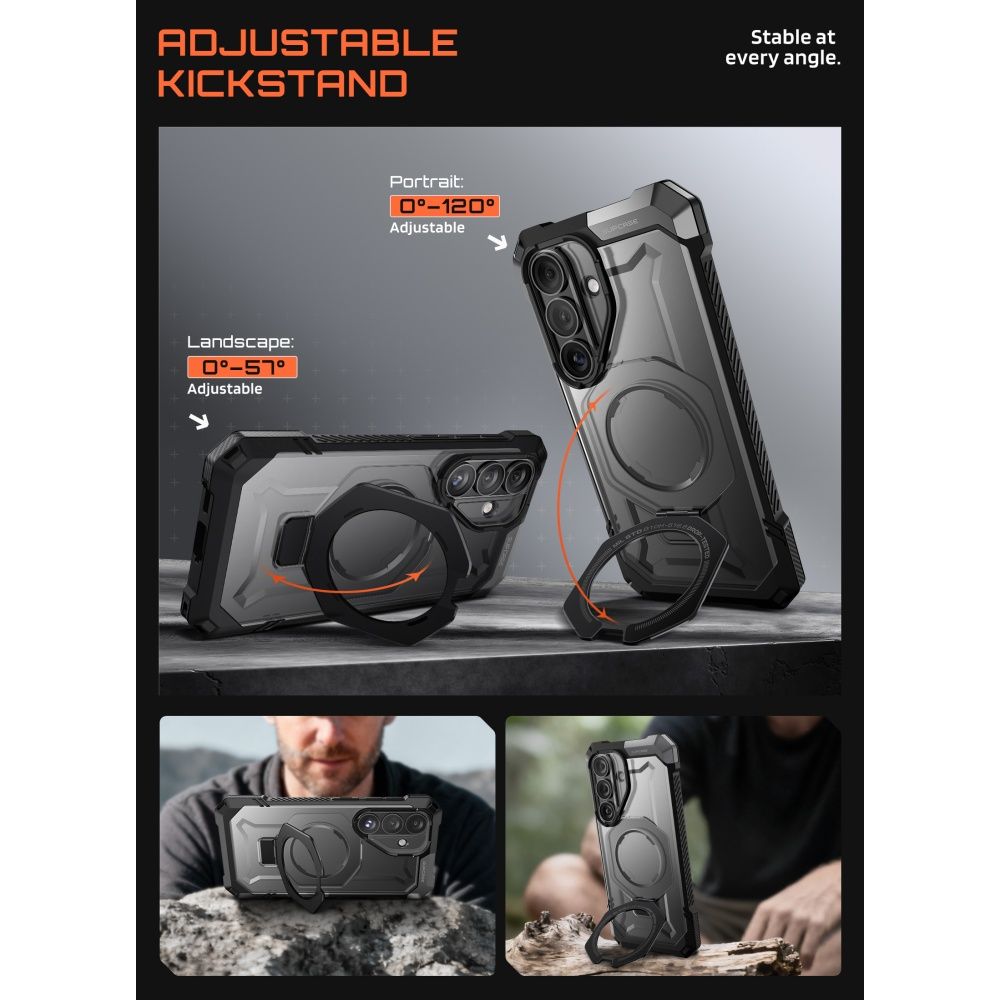 Supcase UB Grip Mag MagSafe kotelo Samsung Galaxy S26 - musta