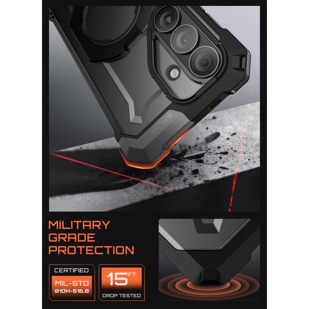 Supcase UB Grip Mag MagSafe kotelo Samsung Galaxy S26 - musta