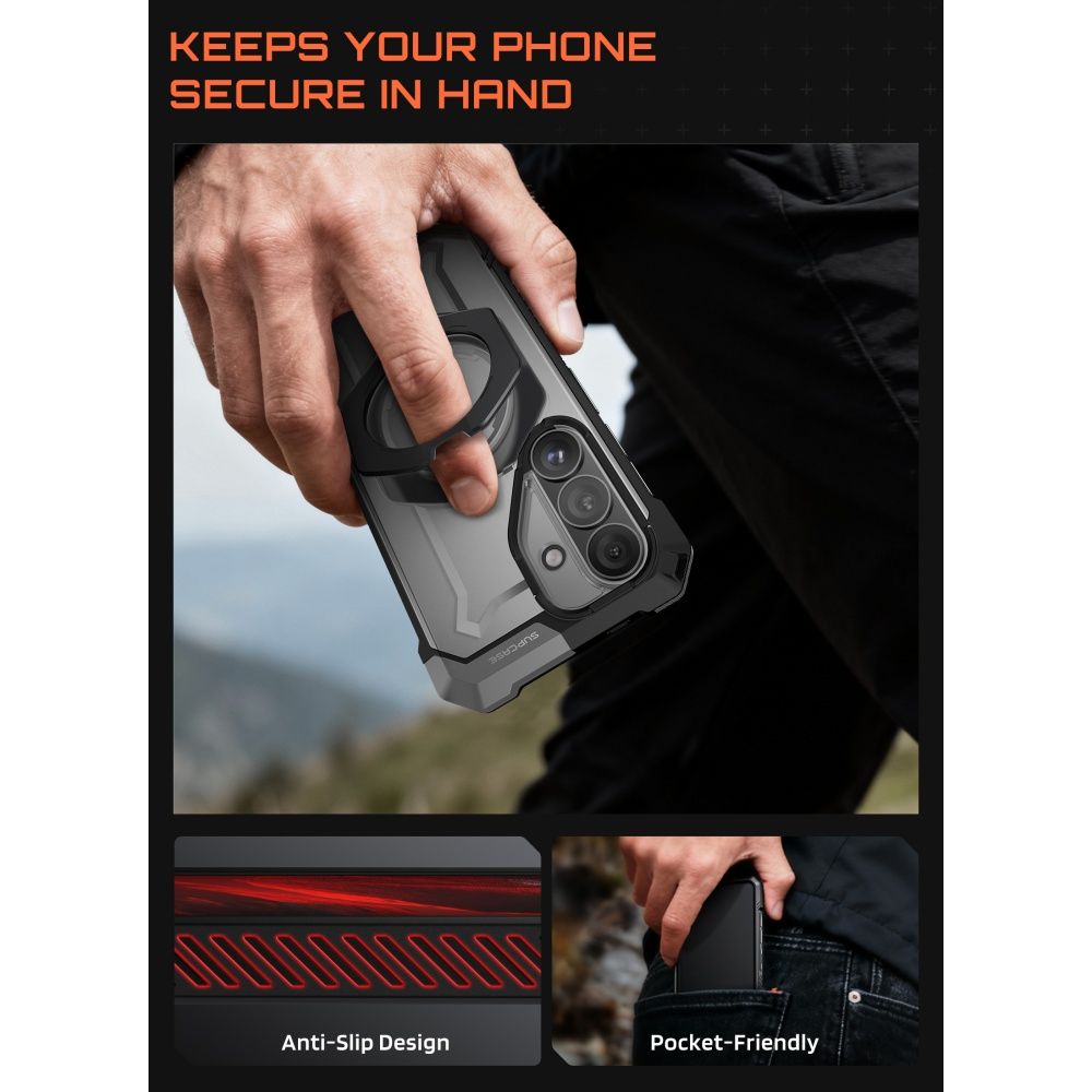 Supcase UB Grip Mag MagSafe kotelo Samsung Galaxy S26 - musta