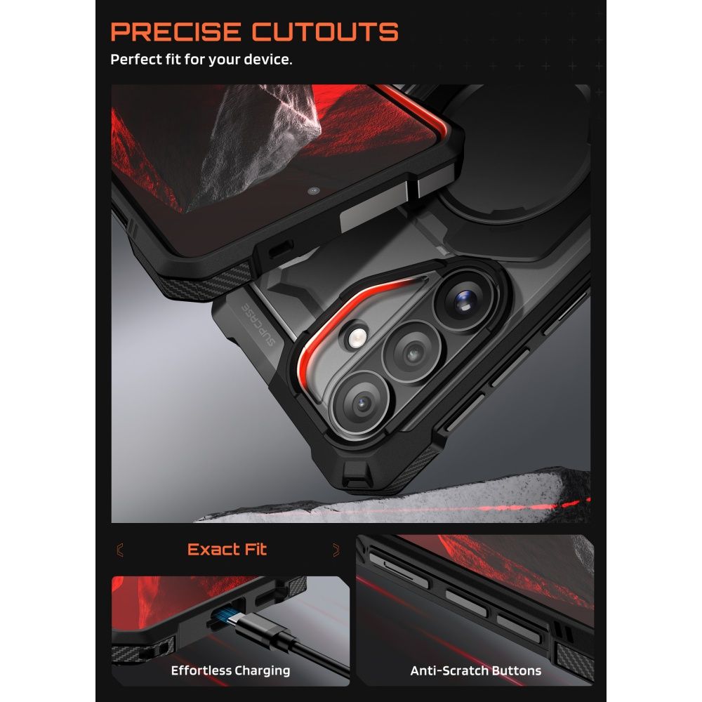 Supcase UB Grip Mag MagSafe kotelo Samsung Galaxy S26 - musta