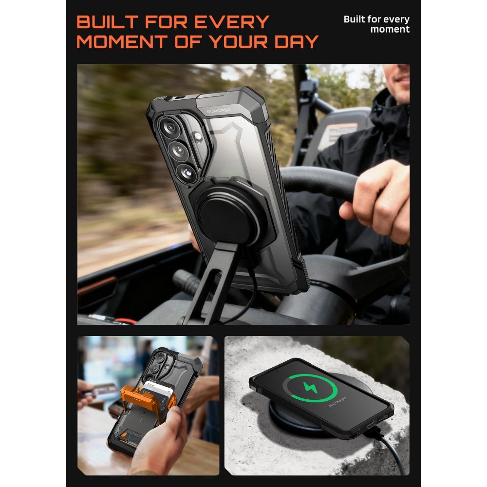 Supcase UB Grip Mag MagSafe kotelo Samsung Galaxy S26 - musta