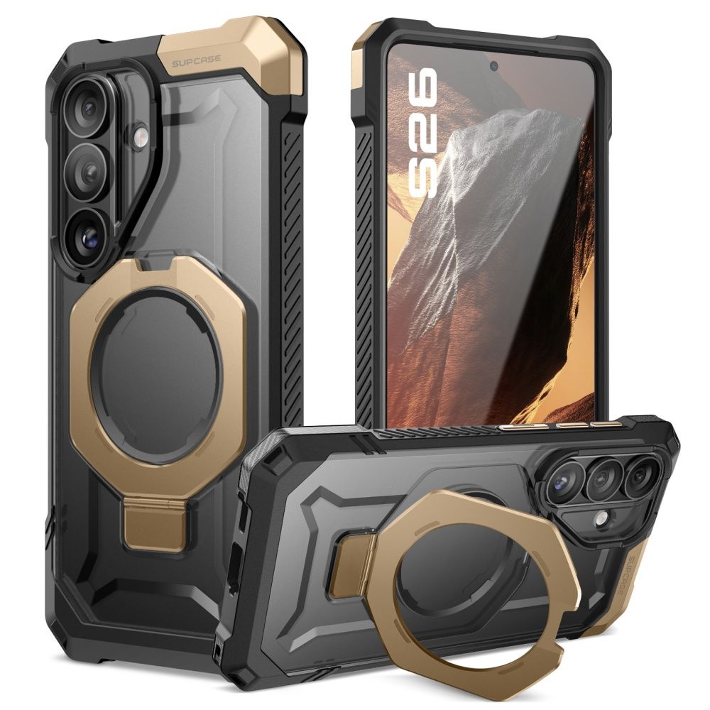 Supcase UB Grip Mag MagSafe kotelo Samsung Galaxy S26:lle - musta ja ruskea - musta ja ruskea