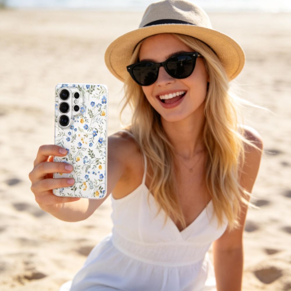 Tech-Protect FlexAir kotelo Samsung Galaxy S26 Ultra - värikkäitä kukkia varten
