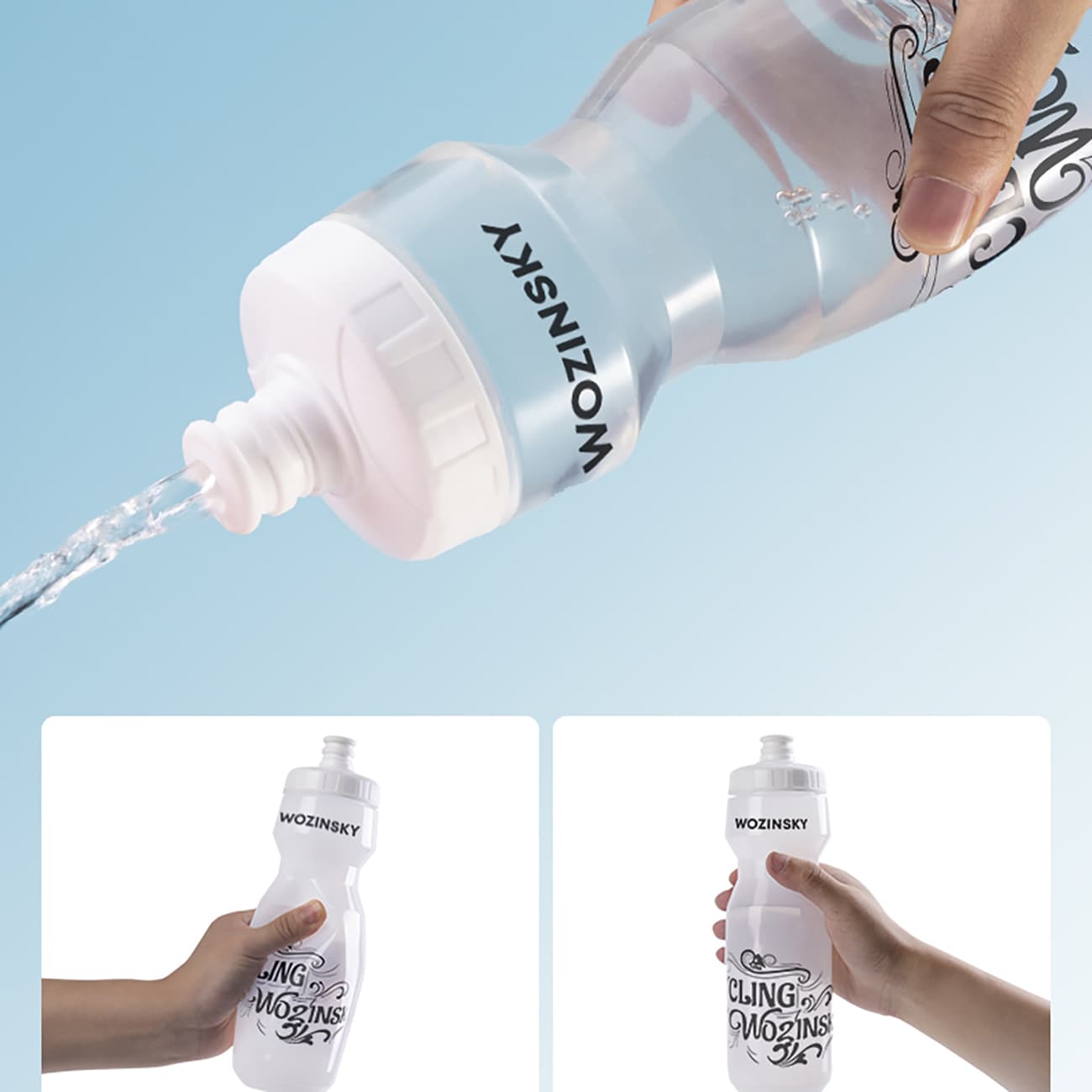 Wozinsky WBR-01T 750ml polkupyöräpullo - läpinäkyvä