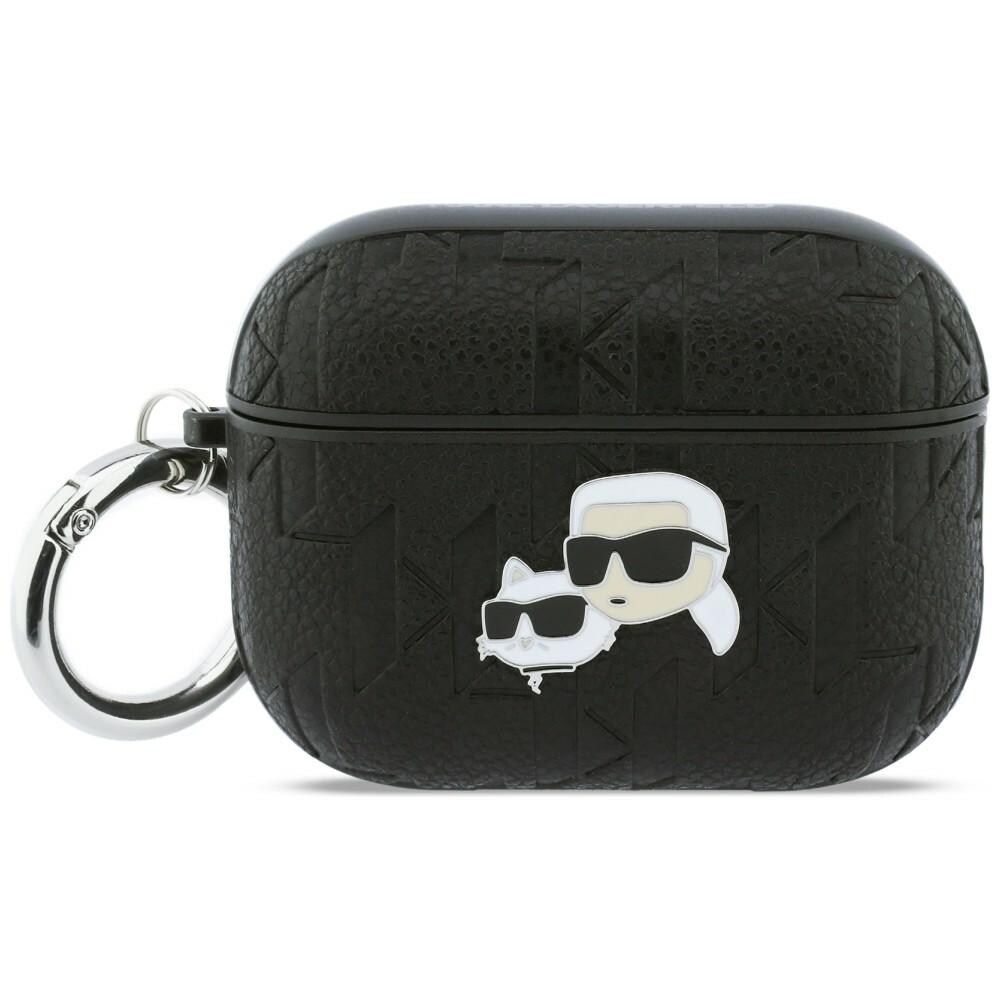 Karl Lagerfeld Monogram Karl & Choupette Head -kotelo AirPods Pro 3:lle - musta