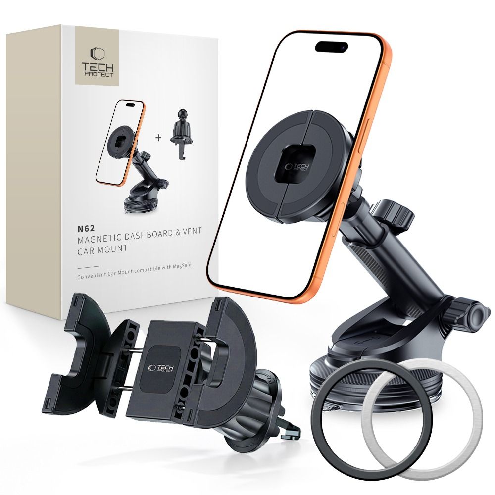 Tech-Protect N62 MagSafe Cockpit -autokiinnike - musta