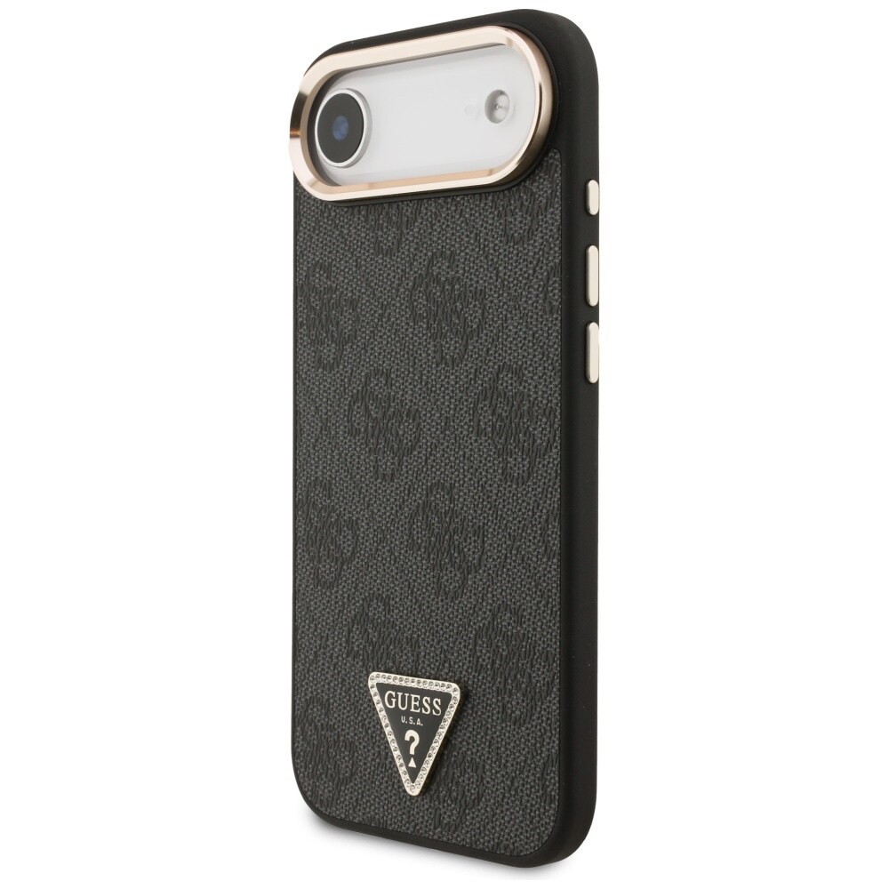 Guess 4G Triangle Logo MagSafe -kotelo iPhone Airille - musta ja kultainen