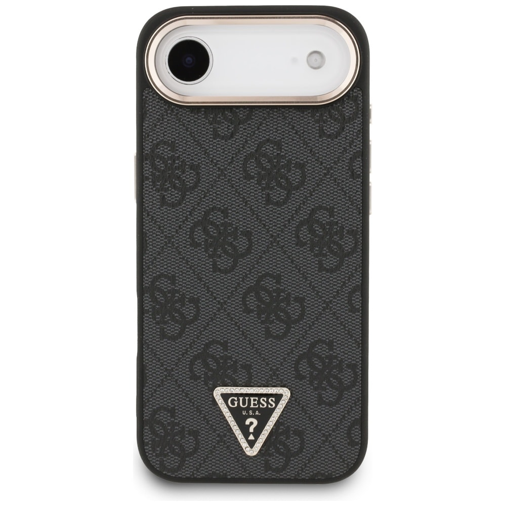 Guess 4G Triangle Logo MagSafe -kotelo iPhone Airille - musta ja kultainen