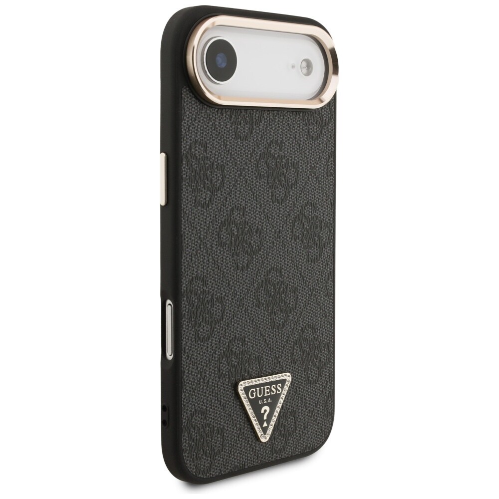 Guess 4G Triangle Logo MagSafe -kotelo iPhone Airille - musta ja kultainen
