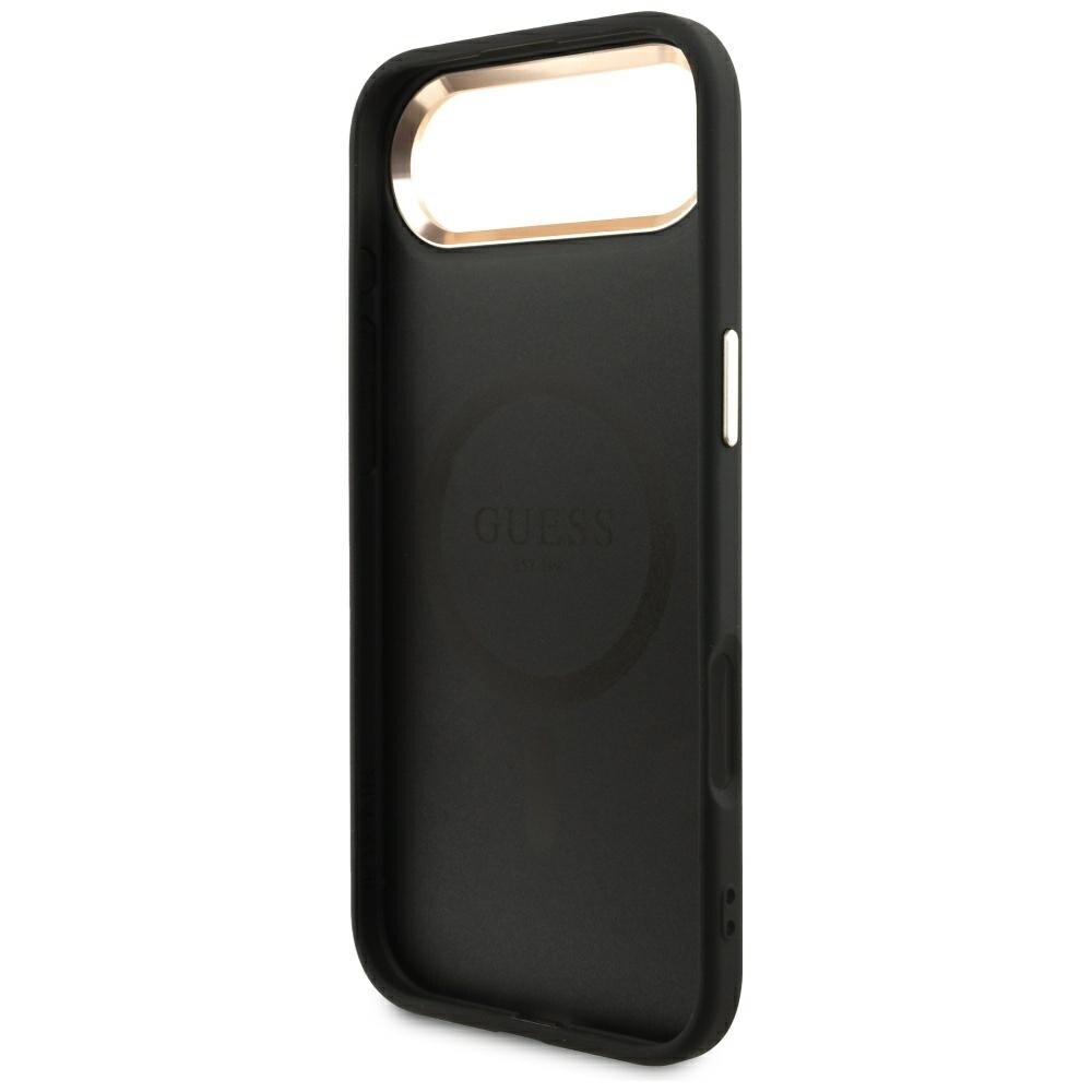 Guess 4G Triangle Logo MagSafe -kotelo iPhone Airille - musta ja kultainen