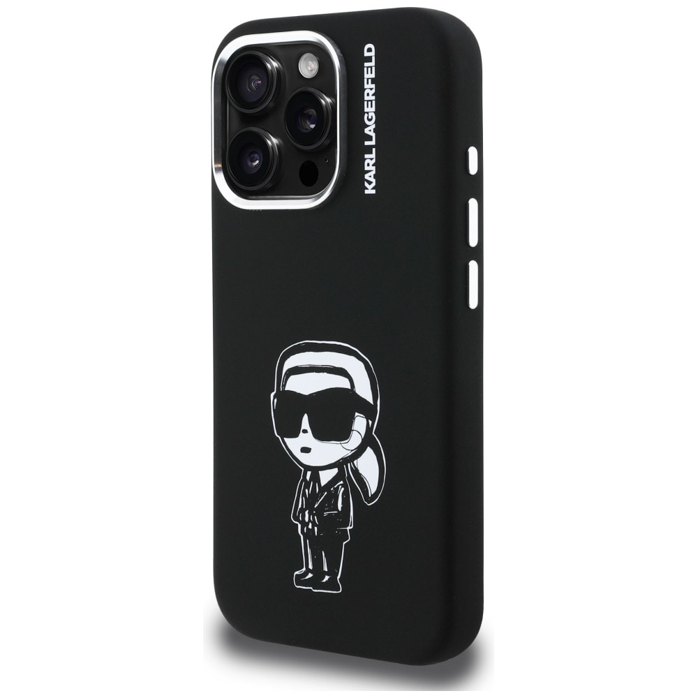 Karl Lagerfeld Silikoni Karl Sketch MagSafe Case for iPhone 16 Pro - Musta