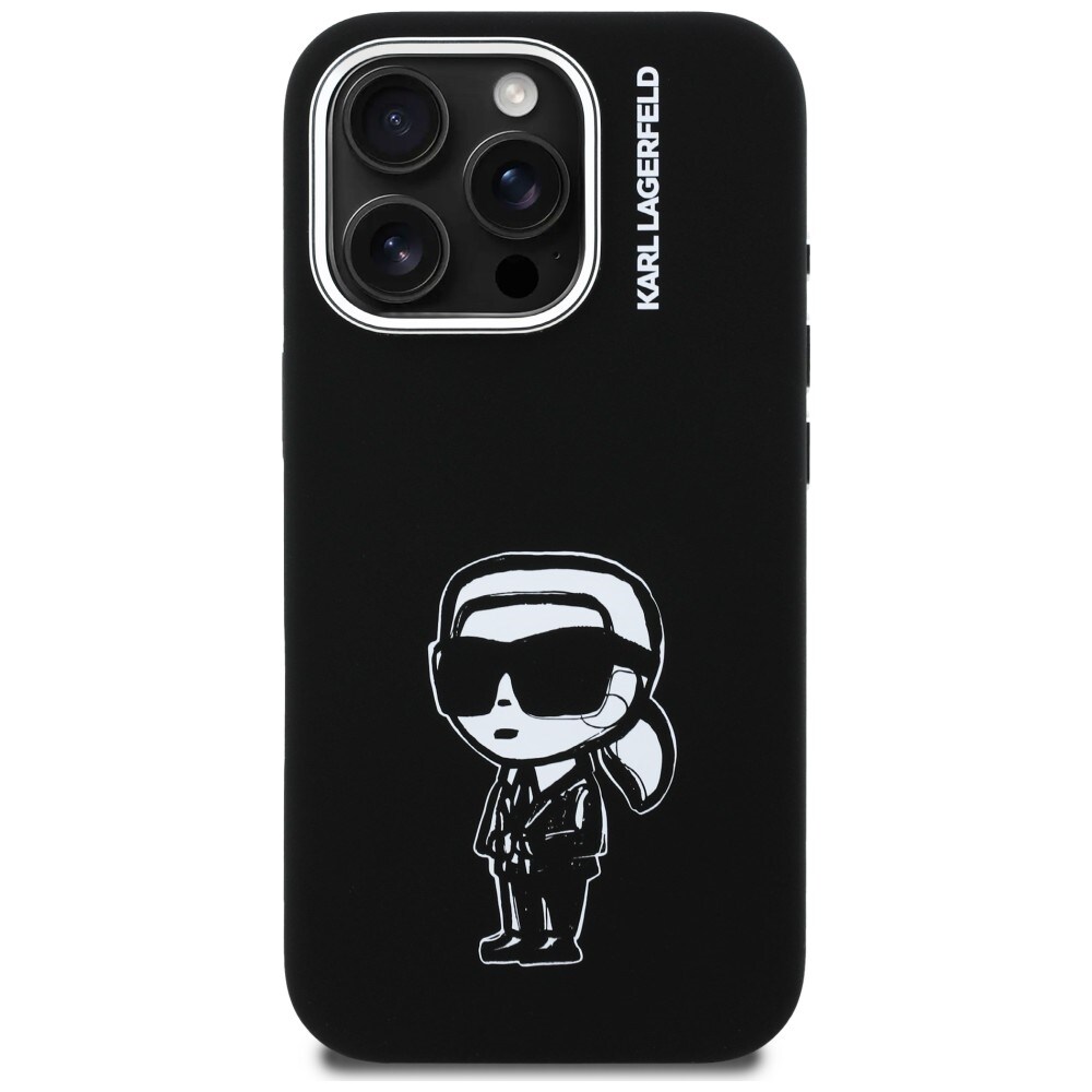 Karl Lagerfeld Silikoni Karl Sketch MagSafe Case for iPhone 16 Pro - Musta