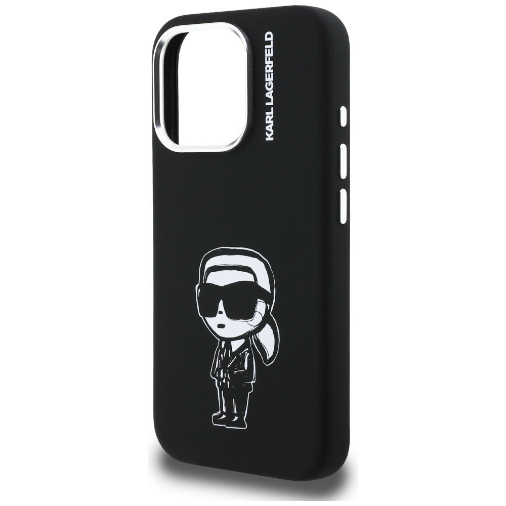 Karl Lagerfeld Silikoni Karl Sketch MagSafe Case for iPhone 16 Pro - Musta