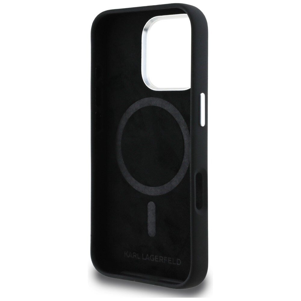 Karl Lagerfeld Silikoni Karl Sketch MagSafe Case for iPhone 16 Pro - Musta