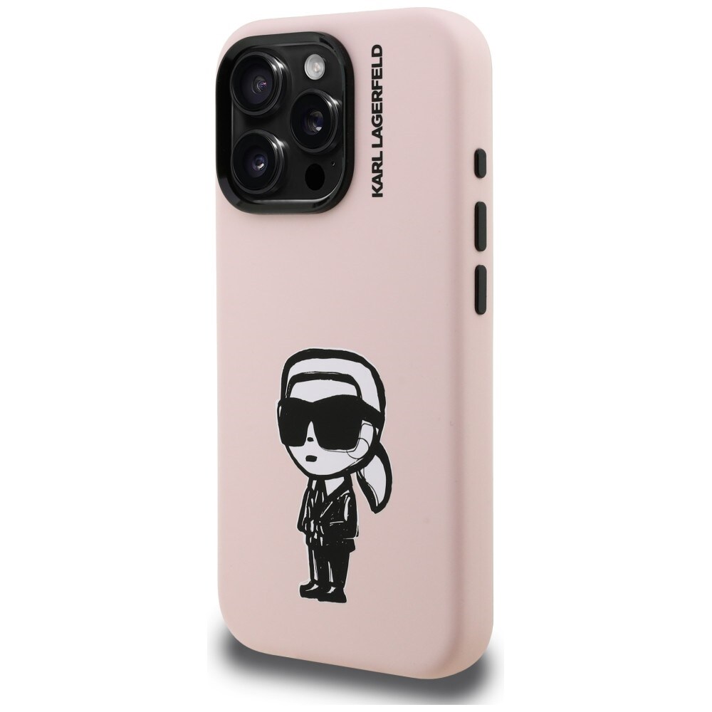 Karl Lagerfeld Silikoni Karl Sketch MagSafe tapauksessa iPhone 16 Pro Max - vaaleanpunainen
