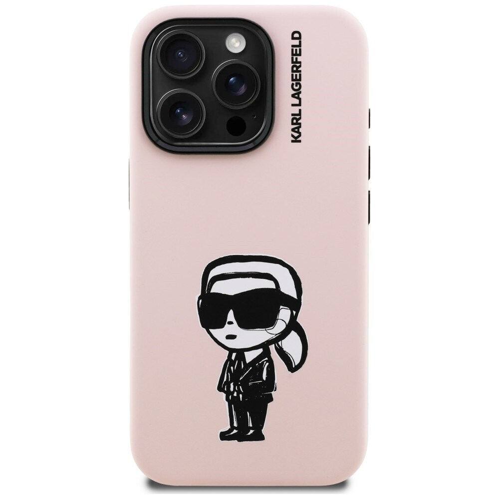 Karl Lagerfeld Silikoni Karl Sketch MagSafe tapauksessa iPhone 16 Pro Max - vaaleanpunainen