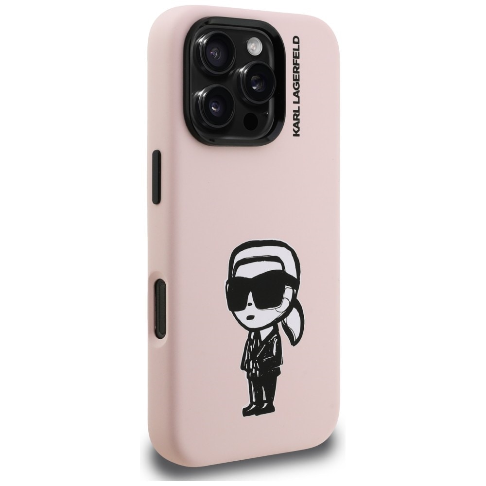 Karl Lagerfeld Silikoni Karl Sketch MagSafe tapauksessa iPhone 16 Pro Max - vaaleanpunainen