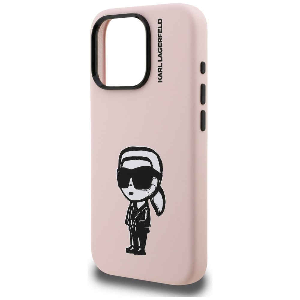 Karl Lagerfeld Silikoni Karl Sketch MagSafe tapauksessa iPhone 16 Pro Max - vaaleanpunainen