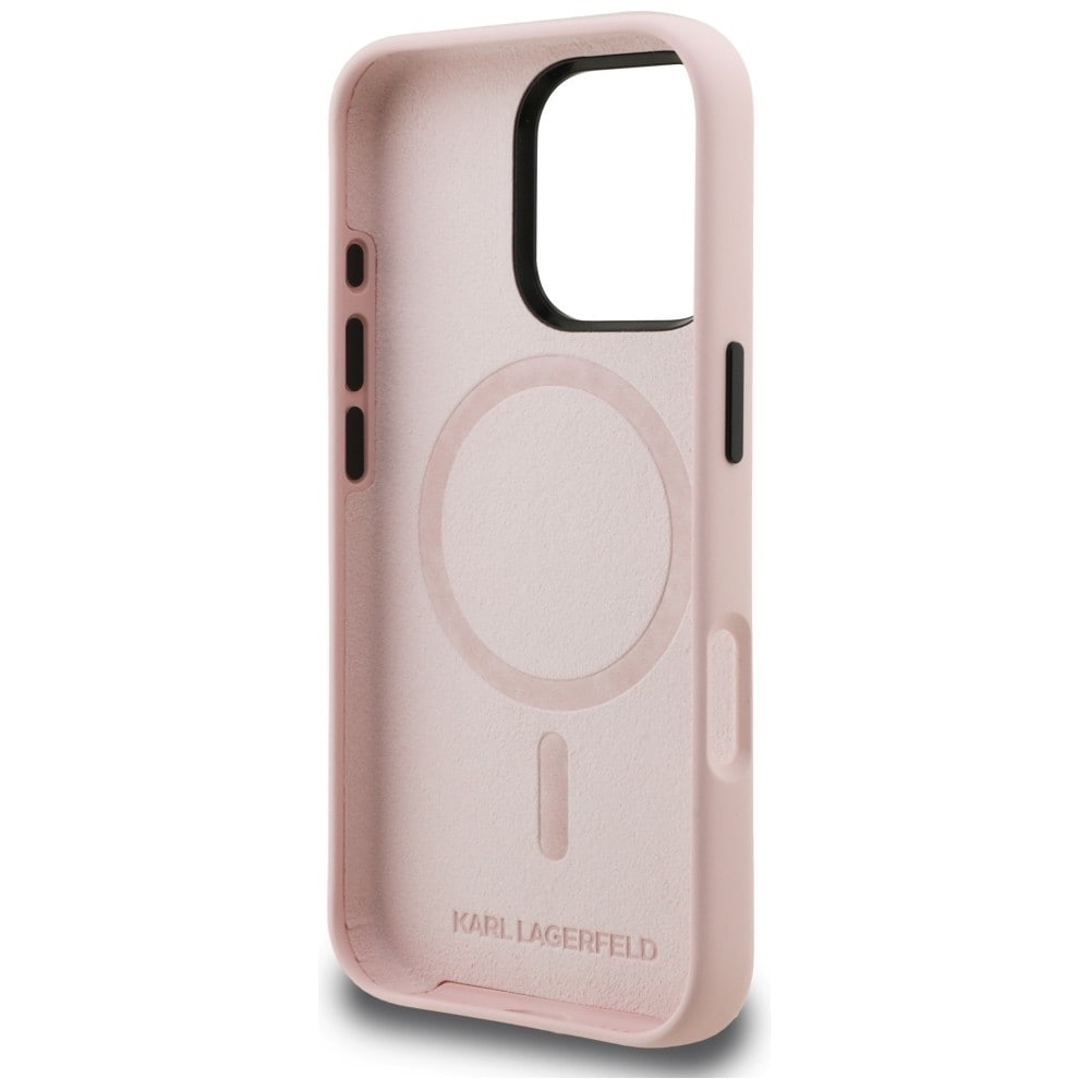 Karl Lagerfeld Silikoni Karl Sketch MagSafe tapauksessa iPhone 16 Pro Max - vaaleanpunainen