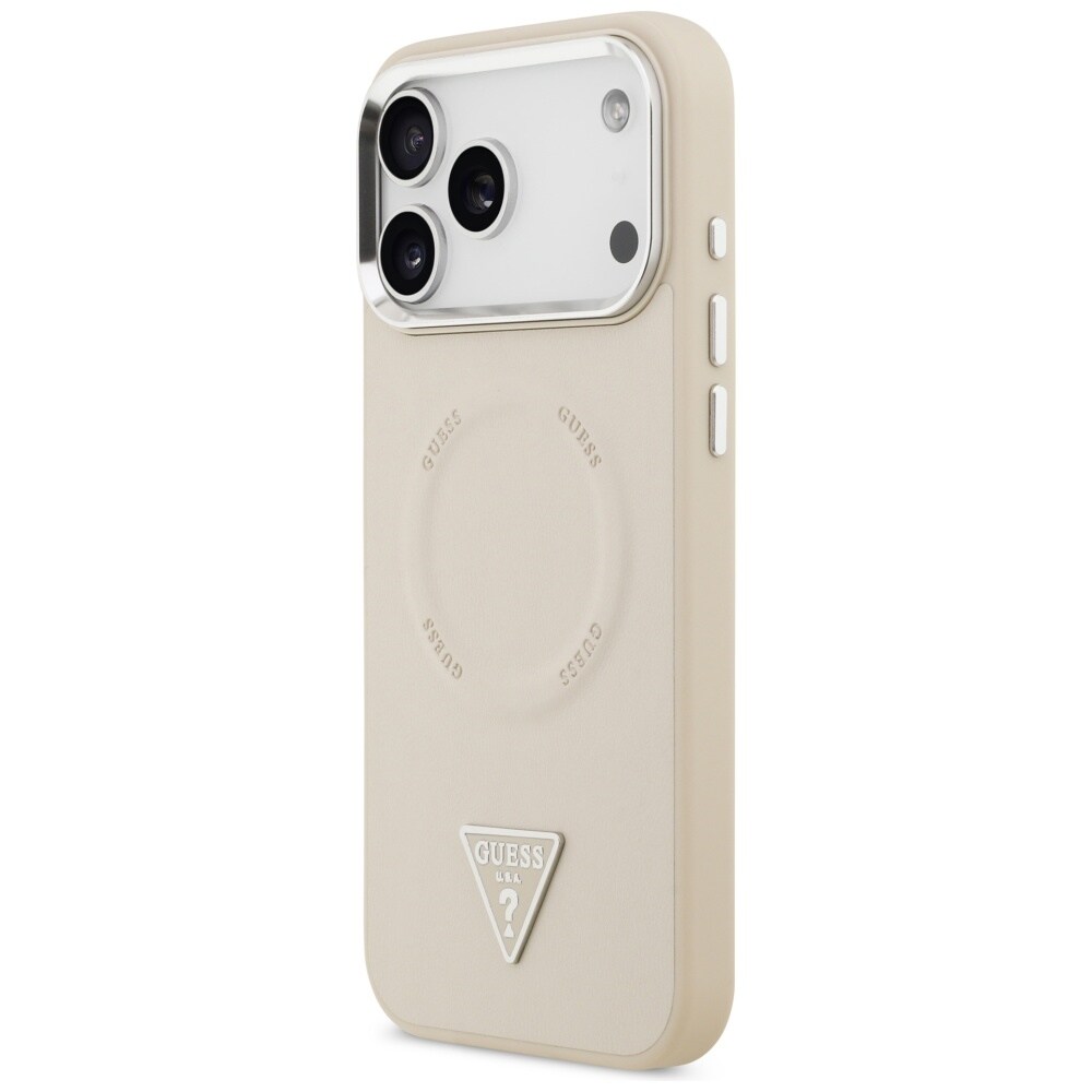 Guess Kolmion logolla varustettu MagSafe-kotelo iPhone 17 Pro:lle - Beige