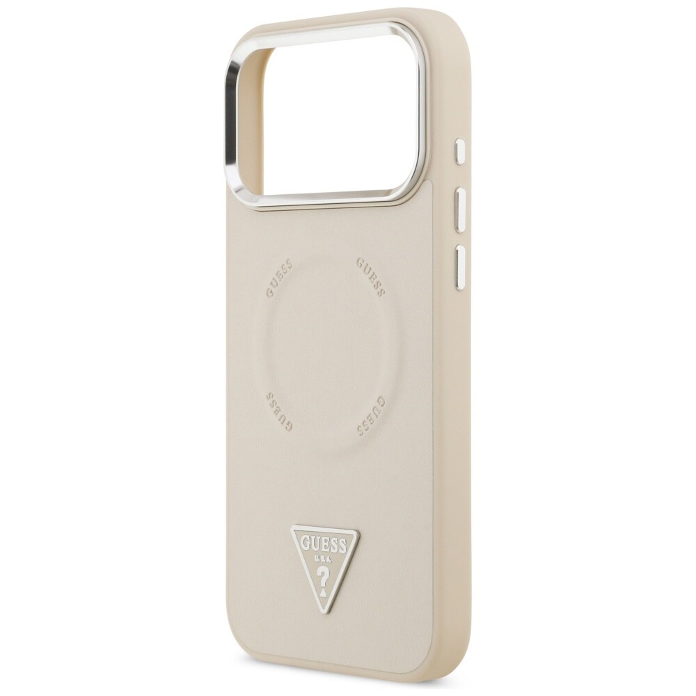Guess Kolmion logolla varustettu MagSafe-kotelo iPhone 17 Pro:lle - Beige