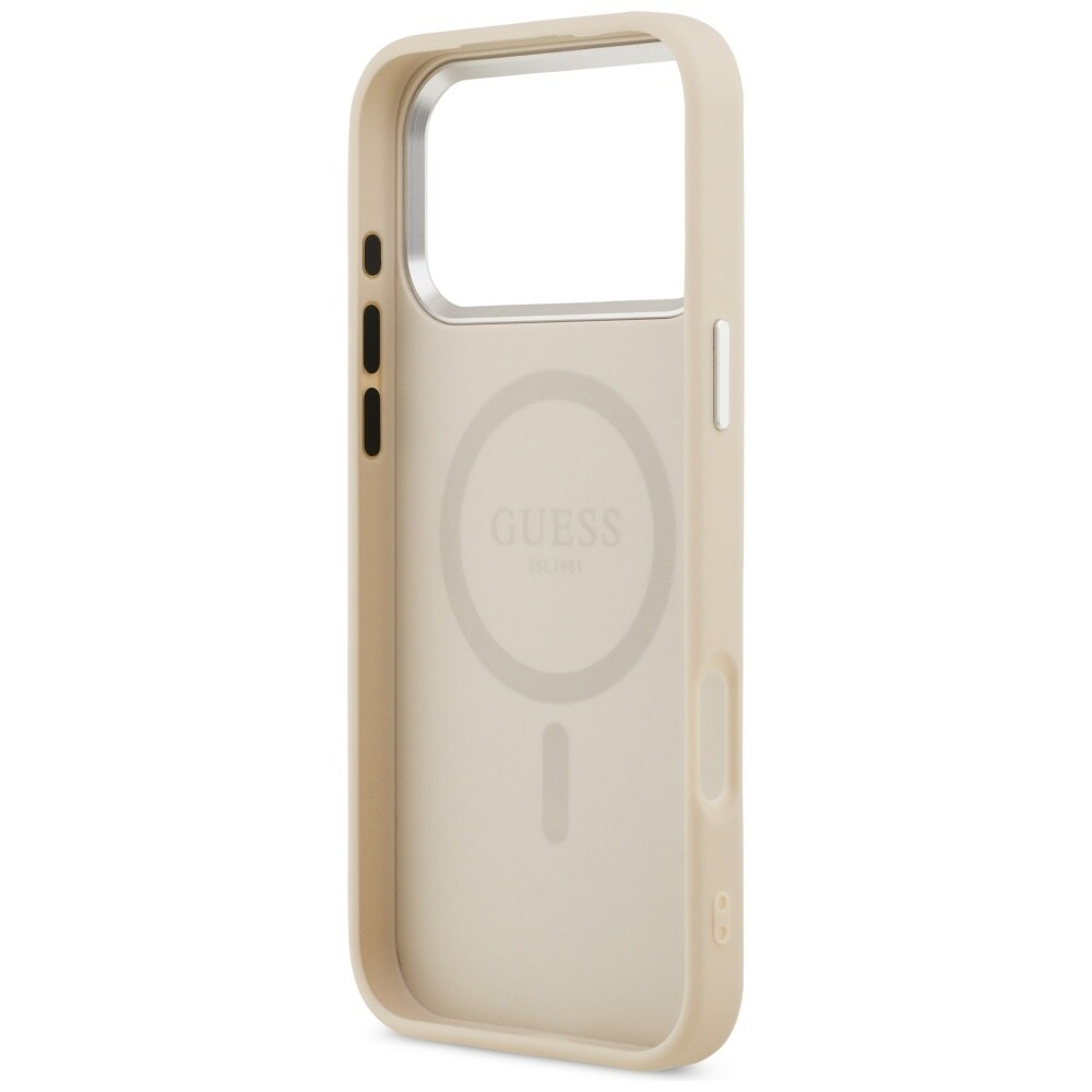 Guess Kolmion logolla varustettu MagSafe-kotelo iPhone 17 Pro:lle - Beige
