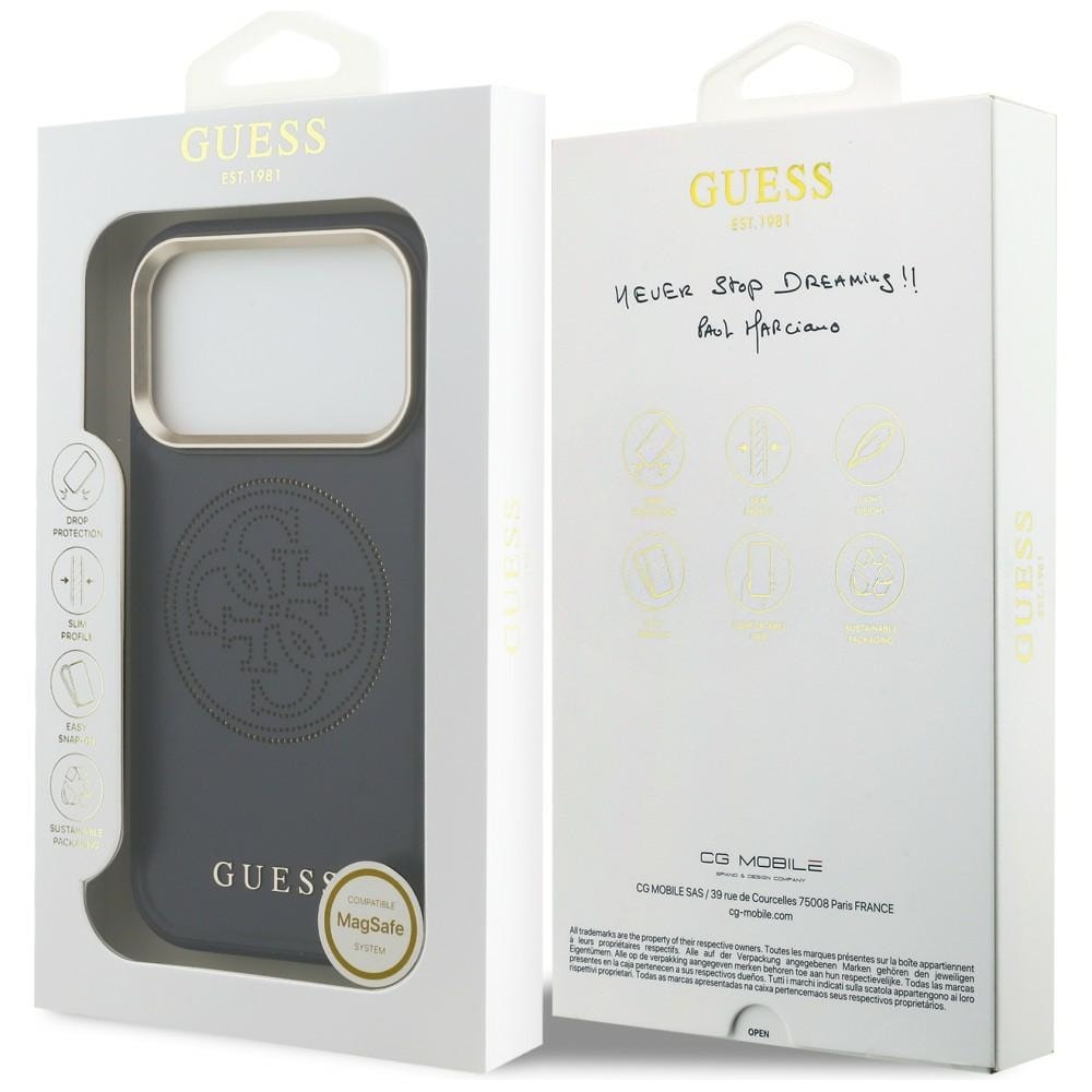 Guess Rei'itetty 4G MagSafe -kotelo iPhone 17 Pro:lle - sininen