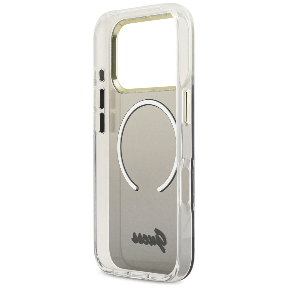 Guess IML Gradient Script Metal MagSafe -kotelo 17 Pro Maxille - musta