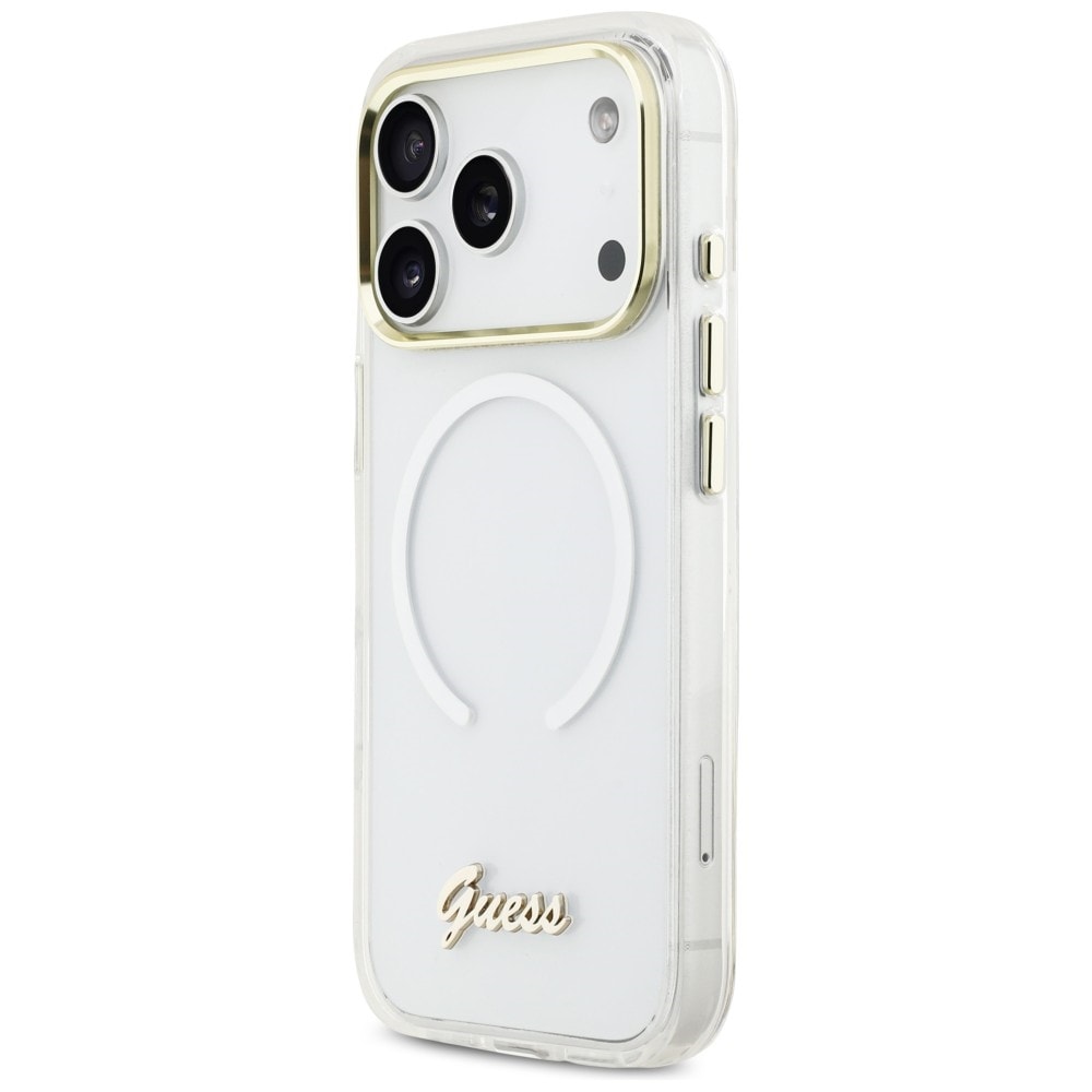 Guess IML Gradient Script Metal MagSafe -kotelo 17 Pro - Valkoinen iPhone 17 Pro - Valkoinen