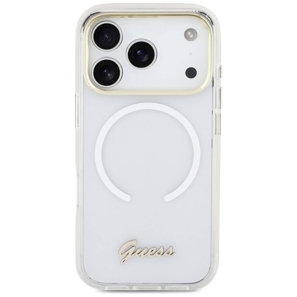 Guess IML Gradient Script Metal MagSafe -kotelo 17 Pro - Valkoinen iPhone 17 Pro - Valkoinen