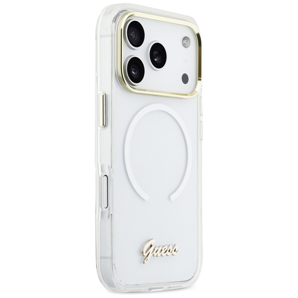 Guess IML Gradient Script Metal MagSafe -kotelo 17 Pro - Valkoinen iPhone 17 Pro - Valkoinen