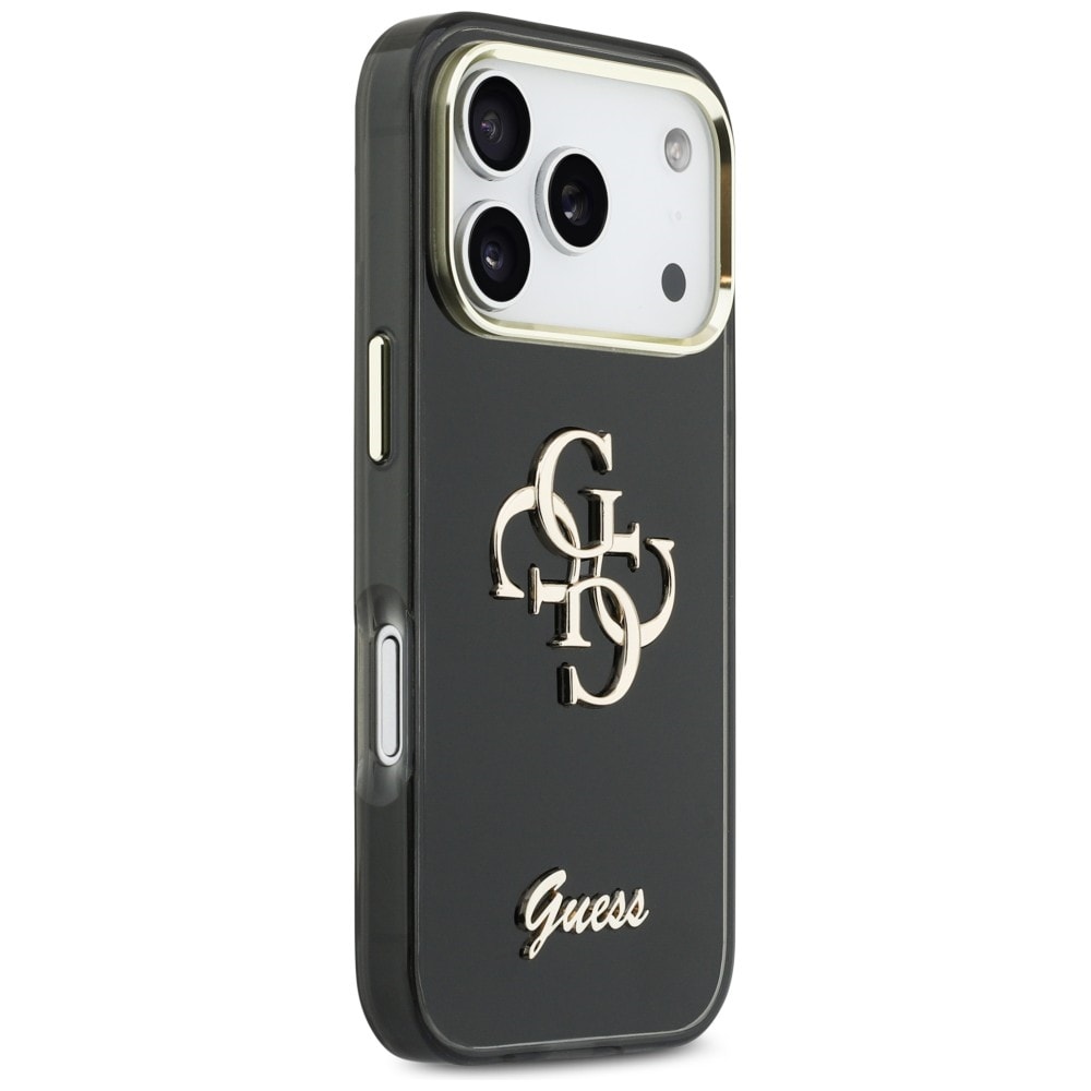 Guess IML 4G Script Metal metallikotelo iPhone 17 Pro:lle - musta
