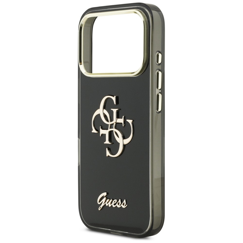 Guess IML 4G Script Metal metallikotelo iPhone 17 Pro:lle - musta