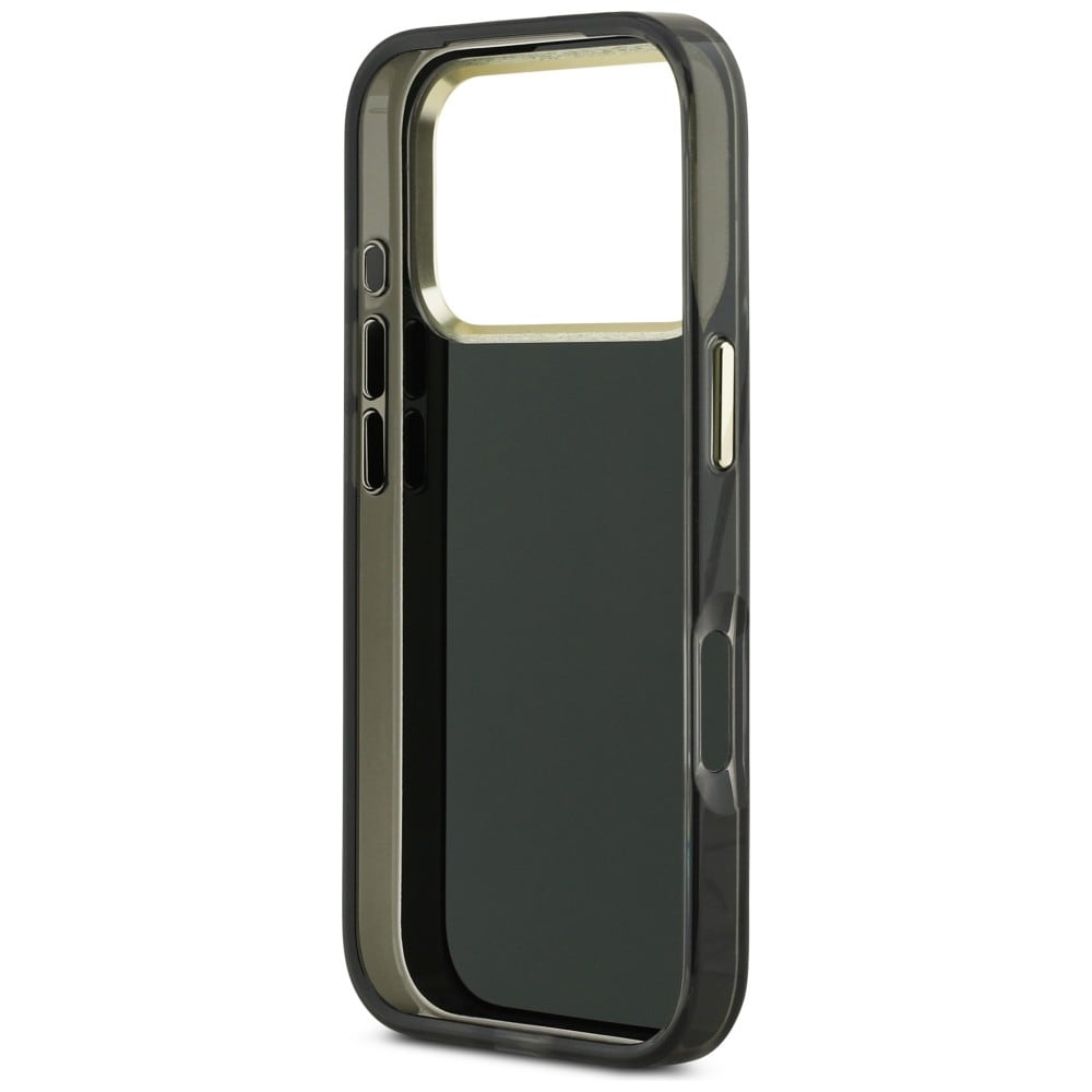 Guess IML 4G Script Metal metallikotelo iPhone 17 Pro:lle - musta