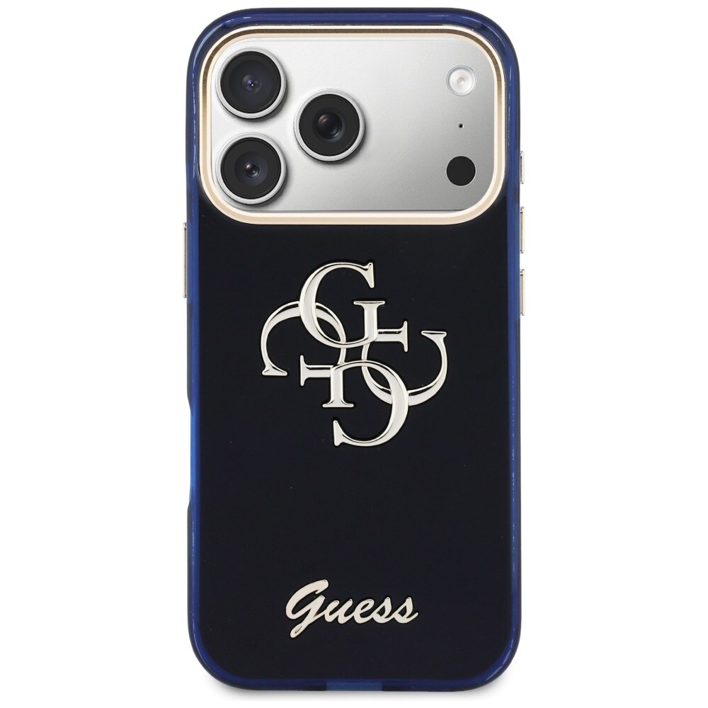 Guess IML 4G Script metallikotelo iPhone 17 Pro:lle - sininen