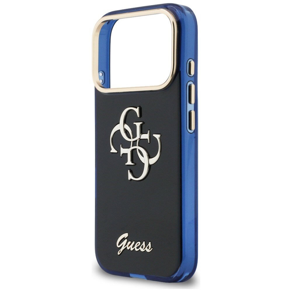 Guess IML 4G Script metallikotelo iPhone 17 Pro:lle - sininen