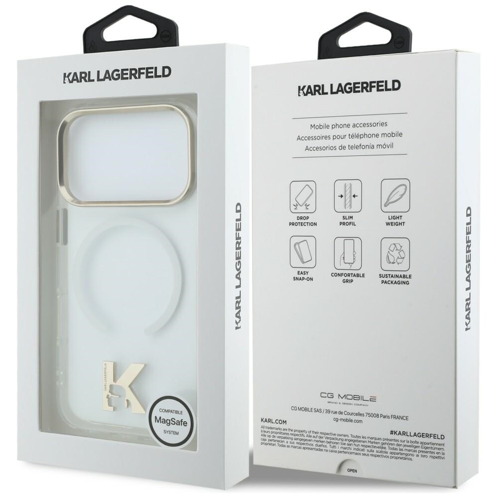 Karl Lagerfeld IML K Head Logo MagSafe kotelo iPhone 17 Pro - Kirkas