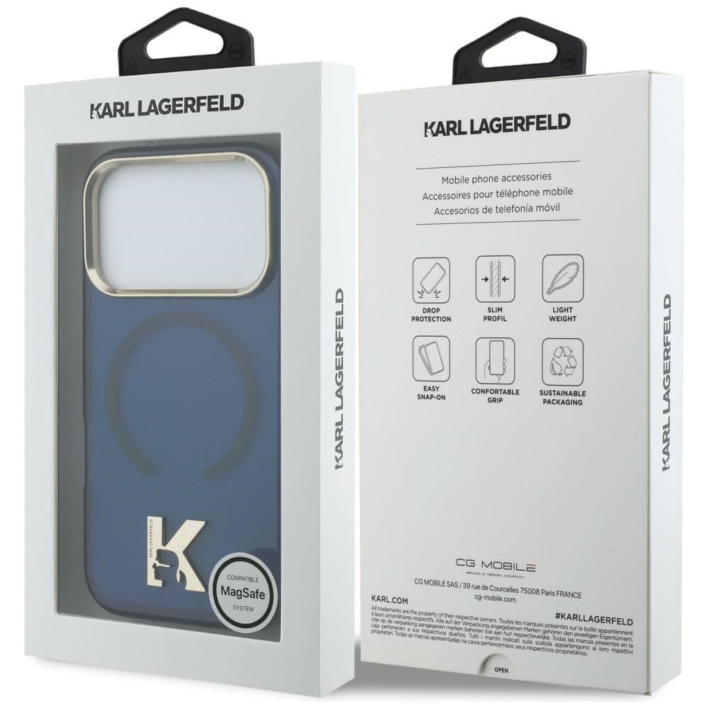 Karl Lagerfeld IML K Head Logo MagSafe-kotelo iPhone 17 Pro:lle - sininen