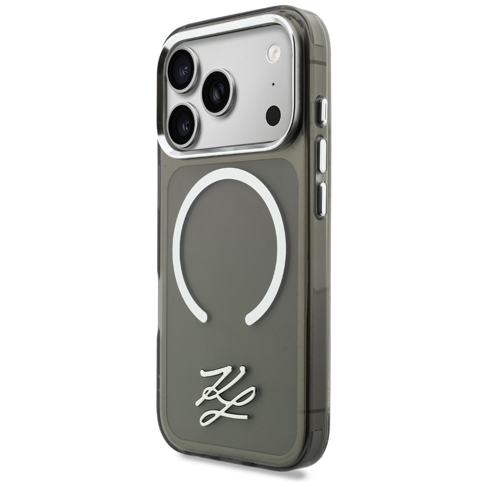 Karl Lagerfeld IML KL Script Logo MagSafe kotelo iPhone 17 Pro - musta