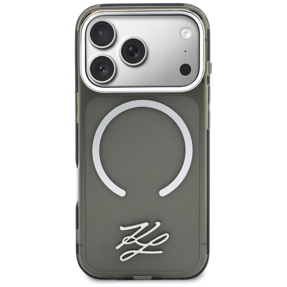 Karl Lagerfeld IML KL Script Logo MagSafe kotelo iPhone 17 Pro - musta
